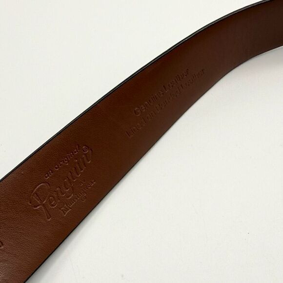 Original Penguin Cognac Leather Belt NEW - Men’s US L - Picture 7 of 8